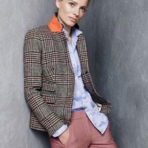 J. Crew Wool Houndstooth Schoolboy Blazer Jacket EUC Size 10